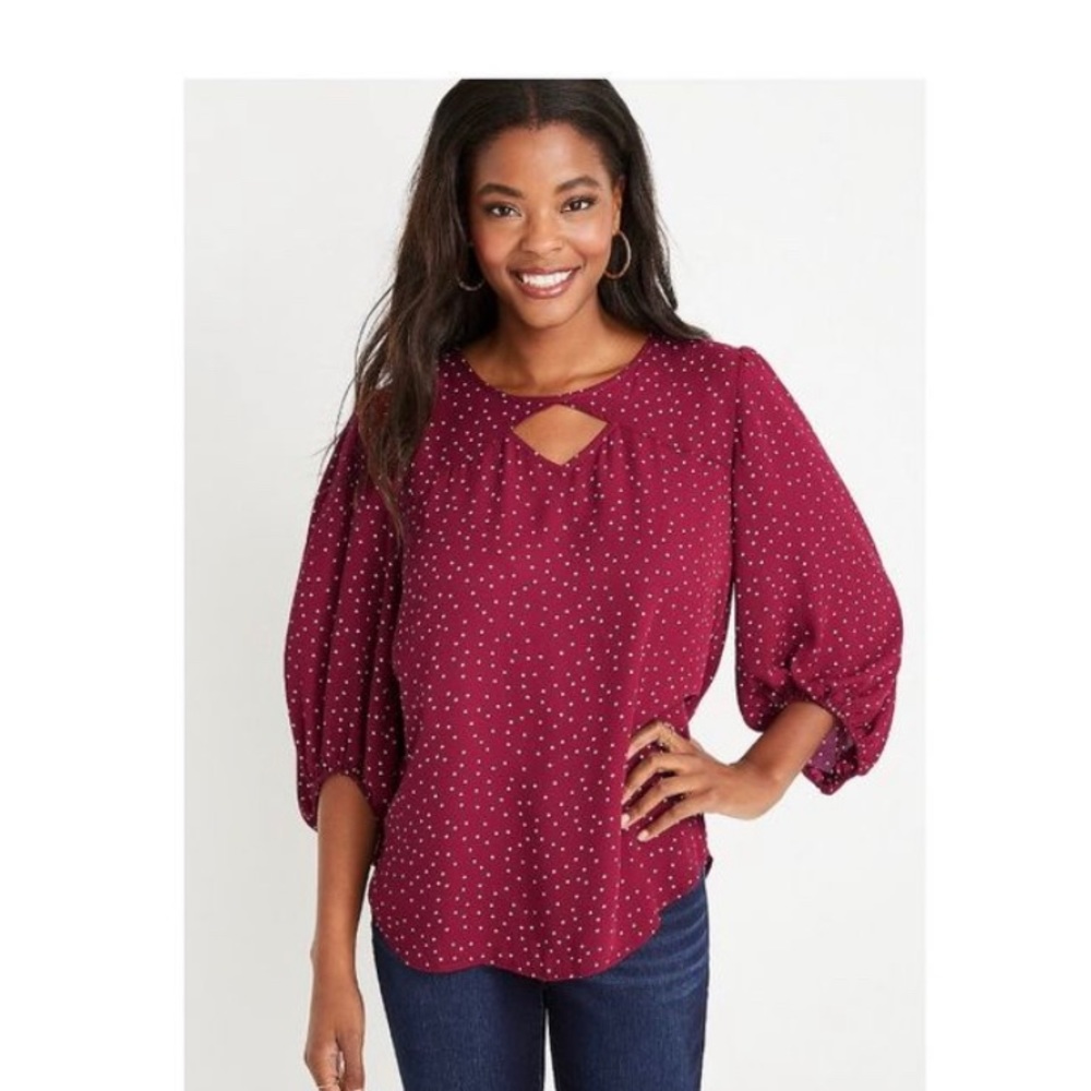 Maurices Red & White Shirt